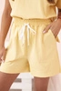 Women's punto set with short sleeves and shorts dark yellow