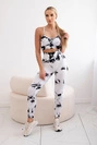 Fitness set top with adjustable straps + push up leggings white