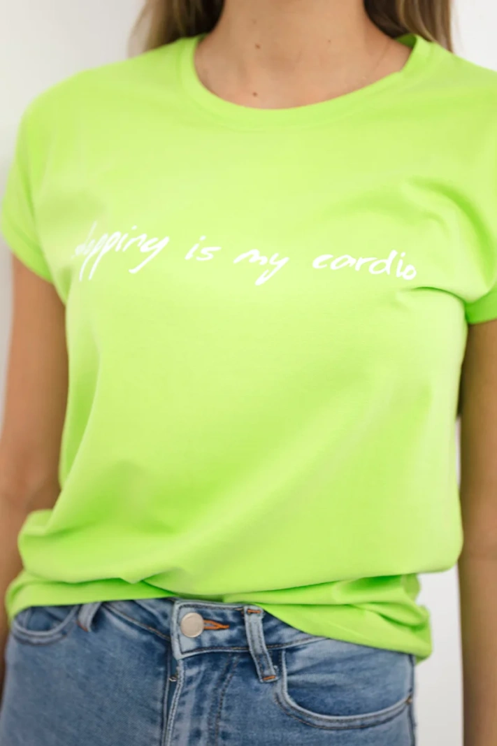 Bluzka Shopping is my cardio jasny zielony