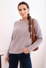 Women's sweater made of baby alpaca with long sleeves dark beige
