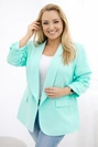 Marynarka damska Plus Size elegancka jasno miętowa
