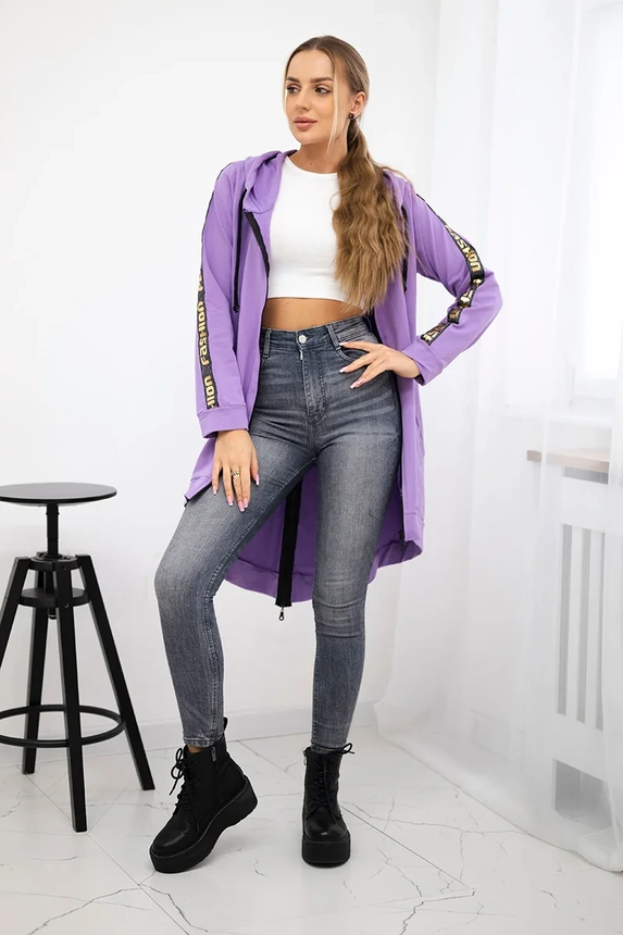 Sweatshirt with zip at the back dark violet