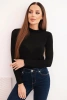 Women's turtleneck long sleeve blouse made of cashmere black