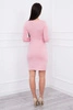 Dress fitted with a cut under the bust powder pink