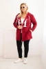 Women's Plus Size cotton hoodie with a large letter H burgundy