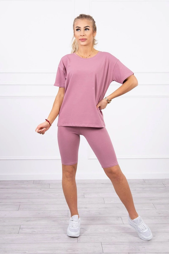 Set of top+leggings dark pink