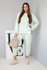 Ladies' set with a loose sweatshirt and sweatpants light mint