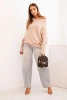 Women's asymmetrical batwing viscose sweater beige
