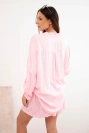 Damen-Set aus Viskose Hemd mit Knöpfen und lockere Shorts hellrosa