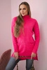 Sweater with stand-up collar pink