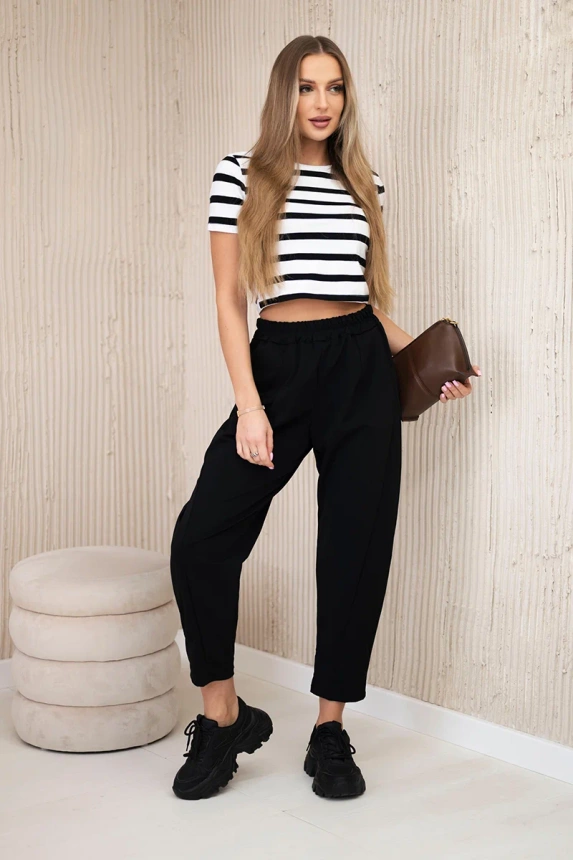 Trousers with pockets Summer Punto black