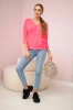 V-neck blouse pink neon