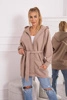 Wärmende Jacke mit Taillenbinde dunkelbeige