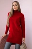 Sweater with stand-up collar red