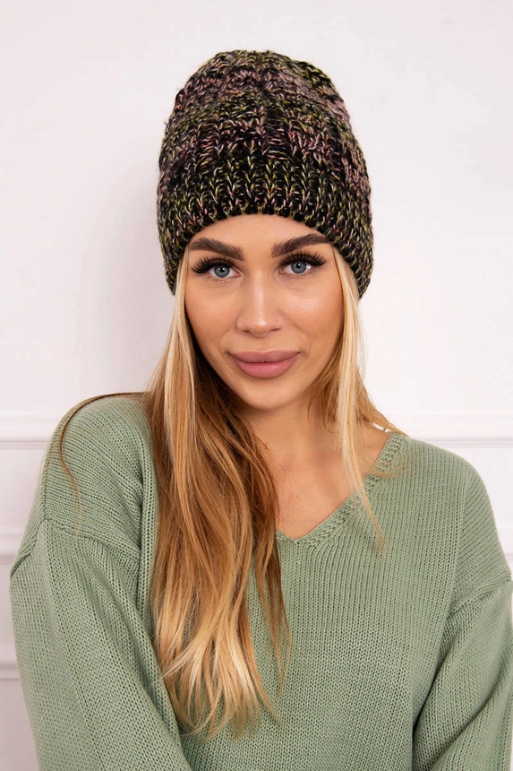 Fleecová čepice Melisa K241 black+olive
