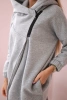 Sweatshirt with short zipper gray