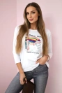Bluzka z nadrukiem Summer Girl biała