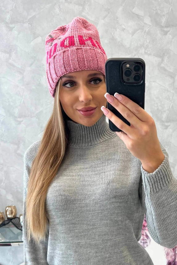 Dámská čepice London K385 tmavě růžová