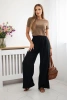 Musselin-Hose mit weitem Bein schwarz