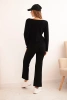 Women's sweater set with wide legs and long sleeves black