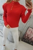 Fitted sweater blouse with buttons red