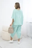 Cotton set blouse + trousers light mint