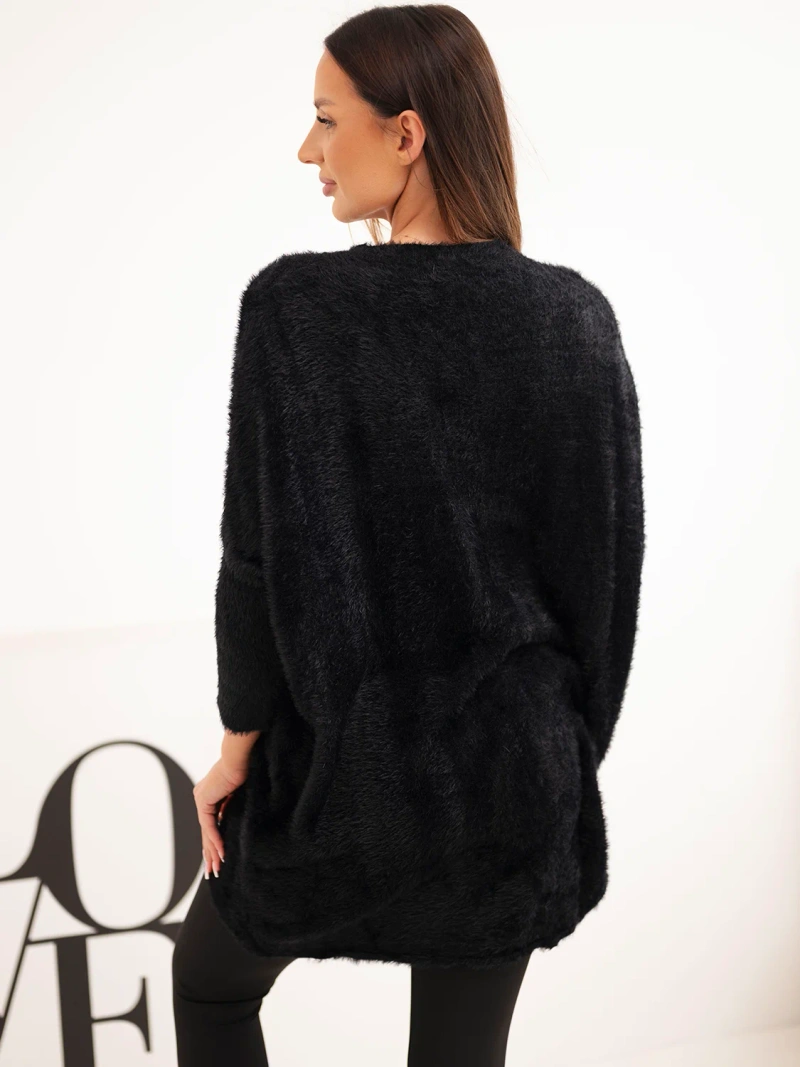 A sweater women's Plus Size with V-neck black