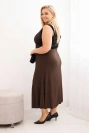 Damen Abendkleid Plus Size einarmig braun