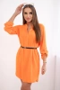 Dress with longer back and belt orange