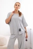 Baumwollset Bluse + Hose lichtgrau