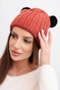 Women's winter wool hat with pom-pom K433 brown