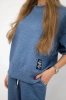 Set butterweicher Stoff  Sweatshirt + Hose Denim-Melange