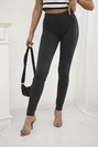 Cotton pants with cubic zirconia on the back pockets graphite