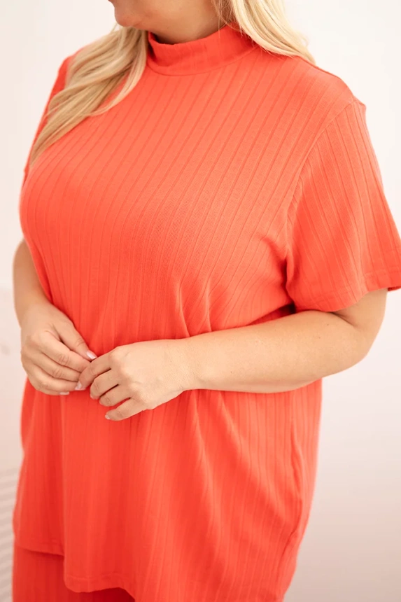 Three-piece women's Plus Size set raspberry