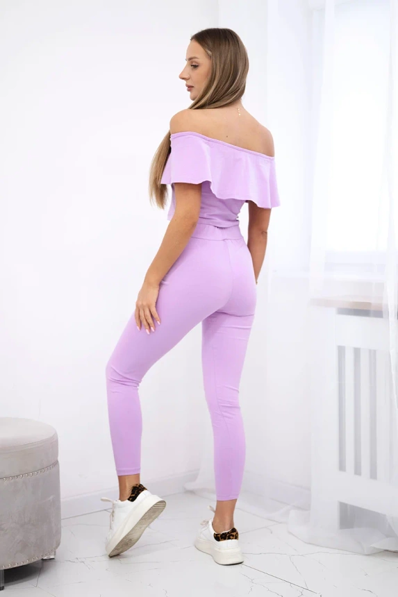 Set with a frill purple