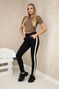 Cotton trousers with a gold stripe black