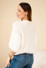 Women's mohair sweater with short sleeves ecru