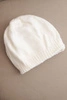 Women's winter hat with ears and ribbed knit K440 white