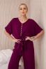 Set of blouses with pants plum
