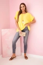 Muslin blouse with a necklace yellow