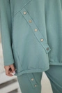 Oversize cotton set sweatshirt + pants dark mint