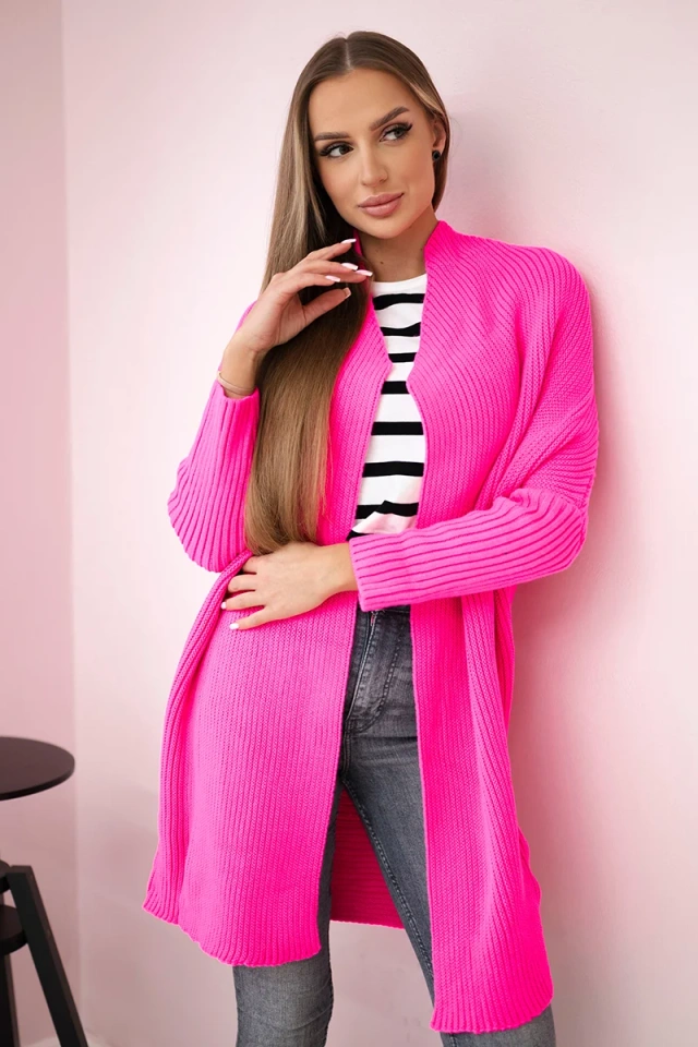 Sweater with batwing sleeve pink neon