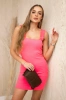 Dress with frills on the straps pink neon