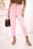 Summer Punto trousers with leg closure candy pink
