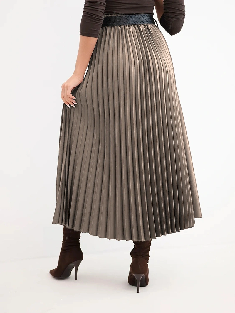 Women's skirt asymmetrical with viscose blend and belt fango