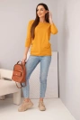 Women's boat-neck blouse mustard