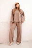 Women's cotton set with wide-leg pants and long-sleeve sweatshirt fango