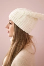 Cap with fleece Marta K231 ecru