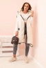 Women's quilted Plus Size vest with a hood, zip-up, light beige