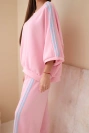 Ladies' viscose set with wide leg pants and a loose blouse light pink